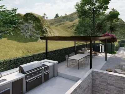 3D Exterior Scene 3D model design garden and landscape 3D  3D model 4