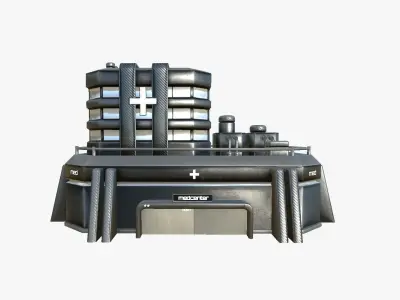 SciFi Hospital A09 Dark Metal - Sci Fi Exterior Design Low-poly 3D model