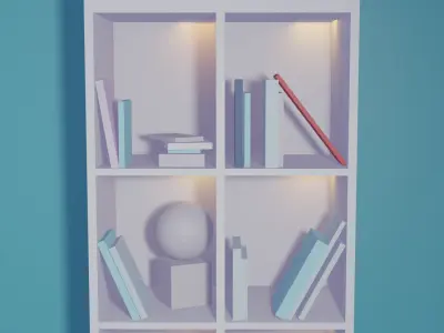 A room of primitives Free low-poly 3D model