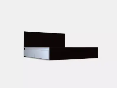 MALM Bed frame high w 4 storage boxes 10 Low-poly 3D model