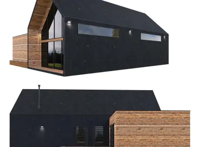 Barn house 03 Low-poly 3D model