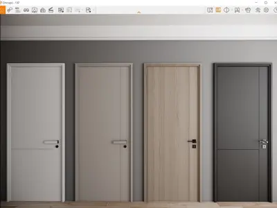 Door Modern bedroom-door-entrance door-wooden door 3D model 3