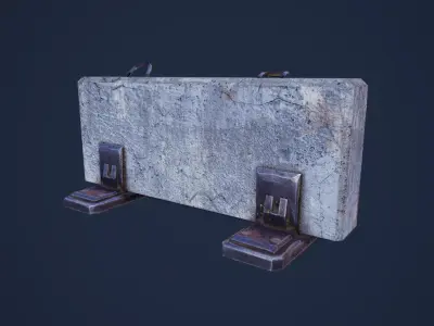 Concrete Barrier Low-poly 3D model