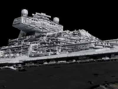 Imperial II-Class Star Destroyer Kitbash Blender UE5 - Star Wars 3D model