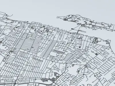 Nassau Road Network and Streets 3D model
