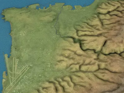 Beirut - Topography Terrain Low-poly 3D model