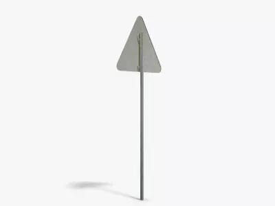 Slippery Road Sign Low-poly 3D model