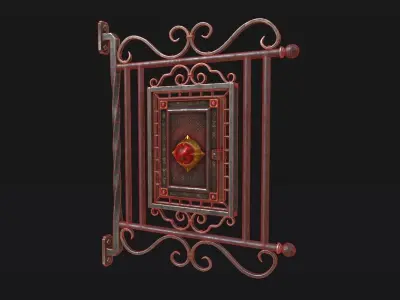 Medieval Magic Store Sign Low-poly 3D model