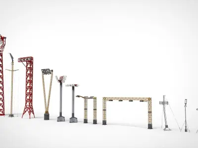 Sci fi Floodlight 12 3D model