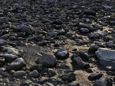  Mud stones  desert 16K Low-poly 3D model