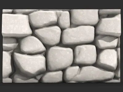 Irregular Stone Wall 3D print model