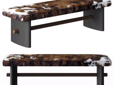 Vintage Retro Stools Bauhaus Art Bench  Cow Transformation 3D model