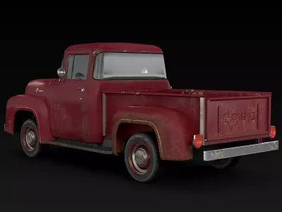 F-100 Rusted PBR 3D model
