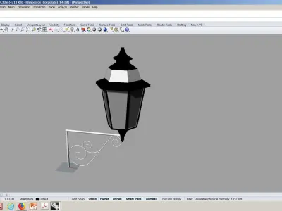 VINTAGE STREET LAMP WITH WROUGHT IRON DETAILS  3D model