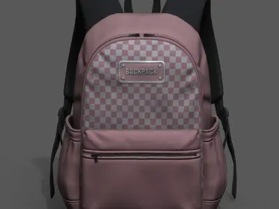 Backpack Camping bag baggage Color 3d low poly  Low-poly 3D model