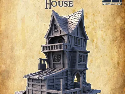 Medieval Cobbler House - Tabletop Terrain - 28 MM 3D print model