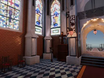 Cathedral Update  Low-poly 3D model