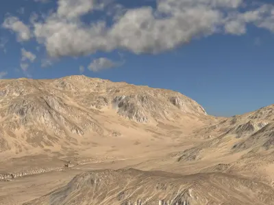 Desert landscape 01 Low-poly 3D model