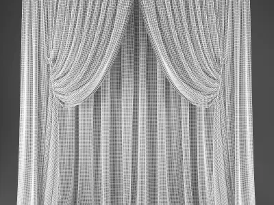 Curtains curtain Low-poly 3D model 7