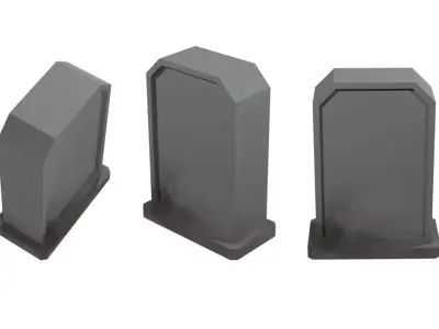 Tombstone - Stele vertical Low-poly 3D model