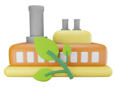 ecology factory Low-poly 3D model