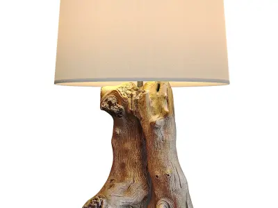 Rustic Nightstand Table lamp light driftwood  Scandinavian style 3D model