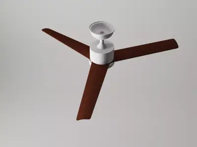 Modern Minimalist 3-Blade Ceiling Fan with Light 3D model