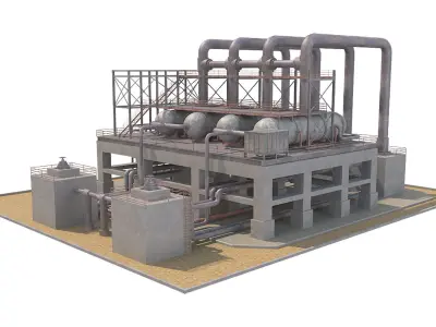  Industrial Silo 03 Low-poly 3D model