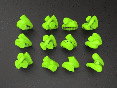 12  rings new model jewelry jewellery 3D print model