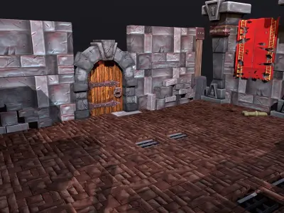 Modular Stylized Handpainted Dungeon Low-poly 3D model