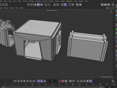 Scifi Tuunel Low-poly 3D model