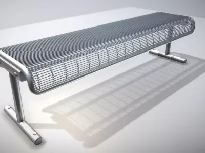  Modern Metal Lattice Bench Low and High Poly  3D Model Pack