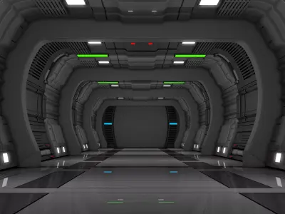 Sci Fi Corridor 3D model 107