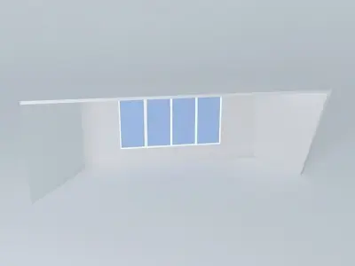Slanted wall with window Free 3D model