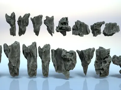 16 Erosion Cave Rocks - 240923 Low-poly 3D model