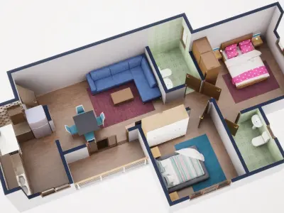 3D Floor Plan Model 36 3D model