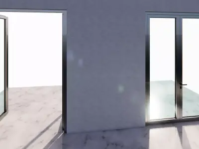 Generic Double Leaf  Outward Swing Door 3D model