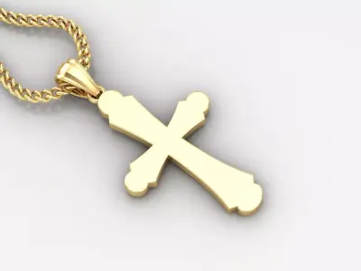 Light Gold 18K Cross Pendant 1CP038 3D print model purchase