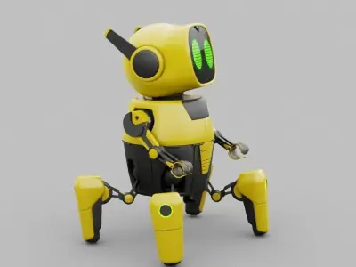 Toy robot rigged - animated character 3D model