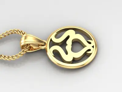 Circle Taurus Light Gold Pendant Version 6 3D print model