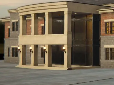 Game Art Police Station Low-poly 3D model