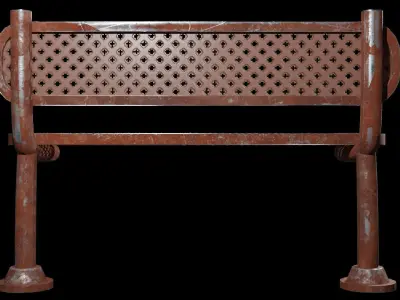 Bench - PBR Game ready - Low - Poly 3d model Low-poly 3D model