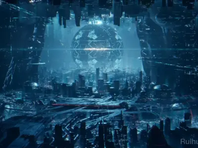 blender eevee realtime scifi city 3D model