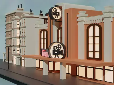 Cartoon city house 3  3D model