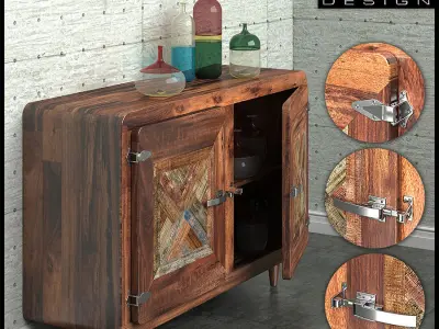 Sideboard Kare Epoca with Color accessories 3D model