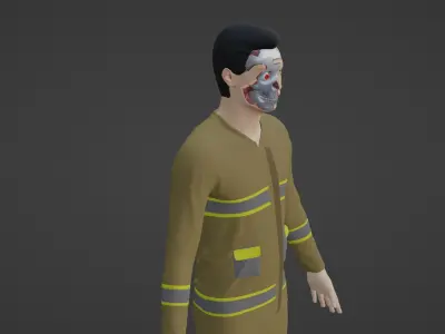 Cyber Worker - Robot Man Low-poly 3D model