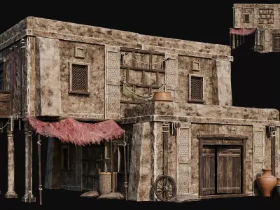 ARABIC 02 with INTERIORS 4K TEXTURES Low-poly 3D model