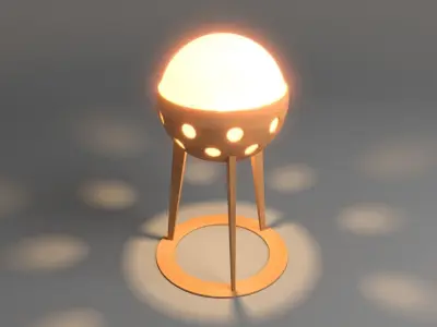 Wooden Garden Lamp Design With Light 3D model