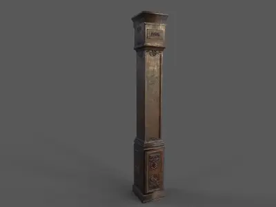 Old wood column Low-poly 3D model purchase
