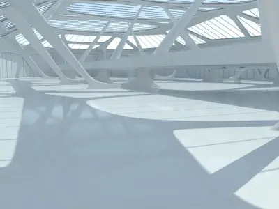  Sci-Fi Futuristic Warehouse Hangar Interior 